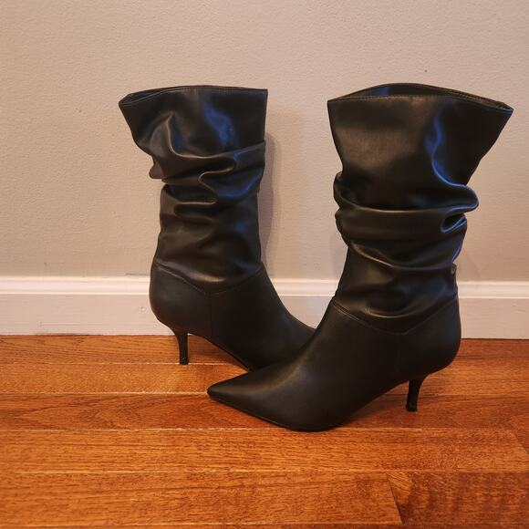 Marc Fisher Manya Slouchy Fall Black‎ Leather Point Toe Bootie Women's size 8.5 - Picture 4 of 8